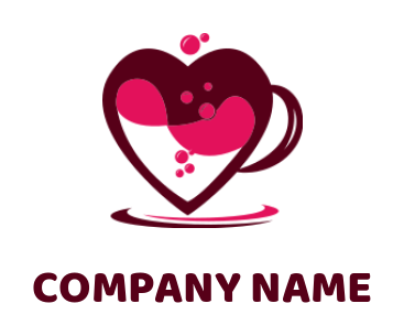 dating logo online coffee cup inside heart - logodesign.net
