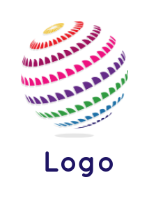 advertising logo of colorful fins forming globe