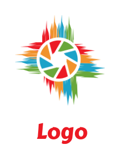 photography logo colorful shutter brush strokes