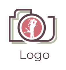 photography logo couple inside camera lens for weddings