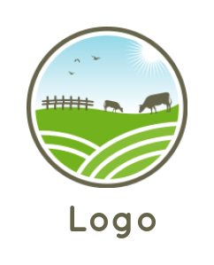 agriculture logo animals and nature in circle