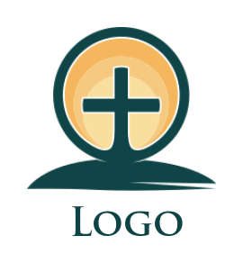 religious logo maker sun in cross