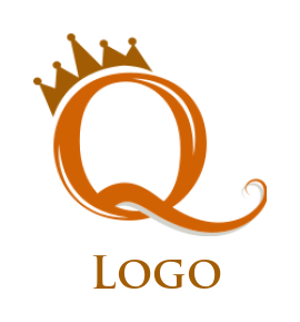 Letter Q logo maker with crown