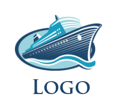travel logo maker cruise ship with waves - logodesign.net