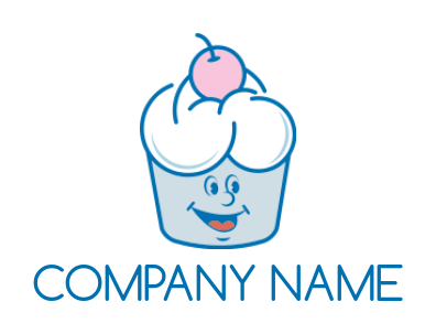 food logo cupcake with cherry on top