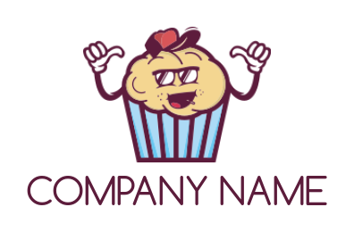 food logo image cupcake with hat mascot