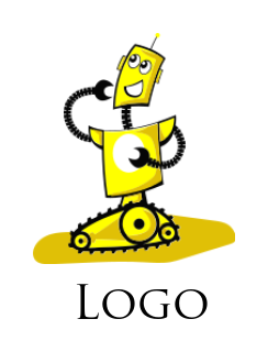 engineering logo template cute robot mascot