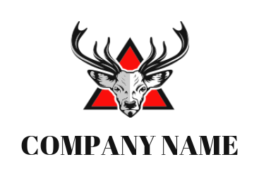 design an animal logo deer in front of triangle shape 