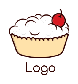 food logo dessert clouds and cherry