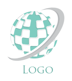 IT logo digital globe swoosh  