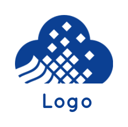 IT logo icon digital pixel forming cloud inside it