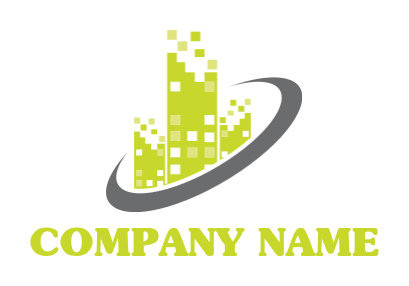 real estate logo online digital pixels building