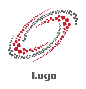  internet logo digital swooshes forming swirl