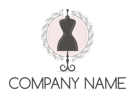 apparel logo icon of mannequin with ornaments