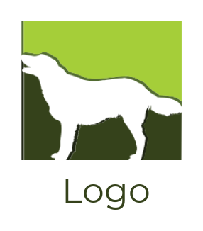 create an animal logo dog silhouette in square
