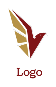 create a pet logo of an eagle with wings blocks