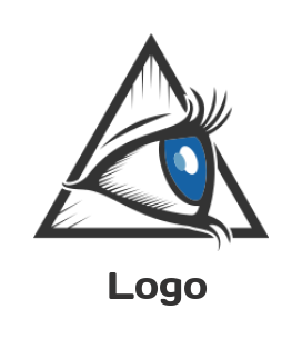 medical logo icon eye inside triangle