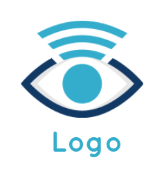 internet logo maker eye with wifi signal - logodesign.net
