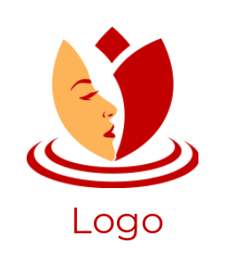 spa logo maker face leaf with swoosh - logodesign.net