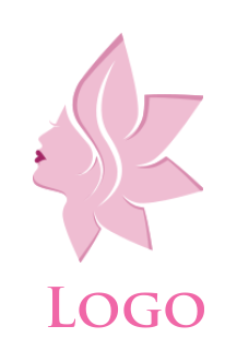 beauty logo image face profile on lotus flower