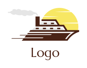 travel logo fast moving cruise ship