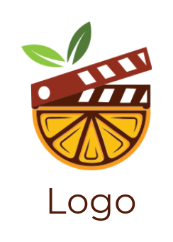 media logo of film clipper merged with orange