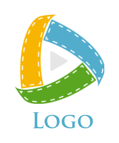 create a media logo film strips in play button
