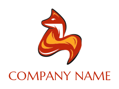 animal logo template fire fox line art - logodesign.net