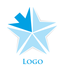 marketing logo five abstract arrows making star 