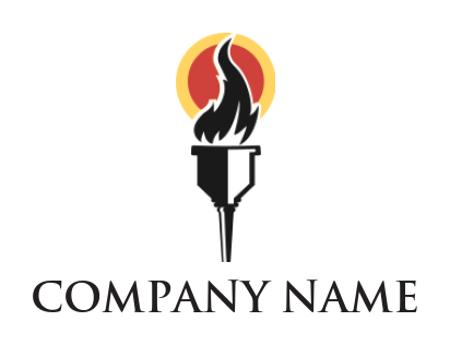consulting logo maker flaming torch in sun - logodesign.net