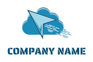 design an IT logo flying paper plane and cloud 