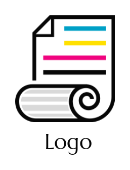 publishing logo of folding paper colorful lines