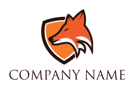 generate an animal logo of fox inside shield