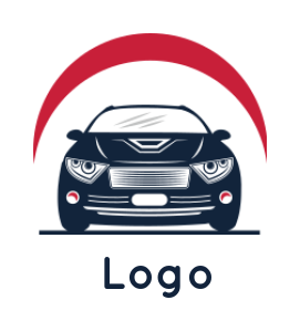 auto logo front car with headlights and swoosh