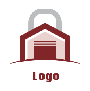 create a storage logo of a symbol garage lock
