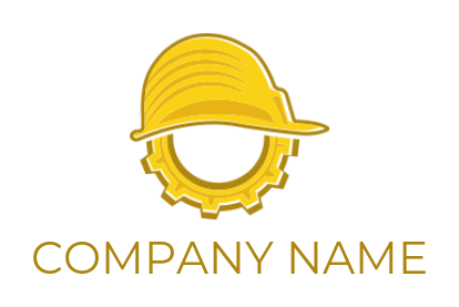 construction logo icon gear wearing construction helmet