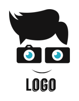 make a photography logo geek glasses of camera