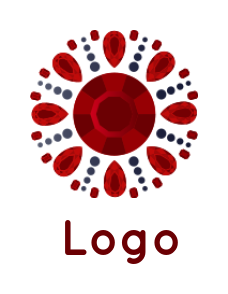 generate a jewelry logo of gemstones in circle