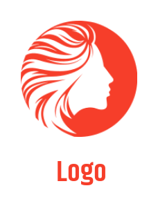 create a beauty logo girl face with long hair - logodesign.net