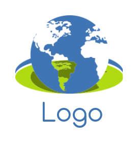 travel logo template globe on colored ellipses