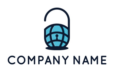 design a security logo globe padlock with keyhole - logodesign.net