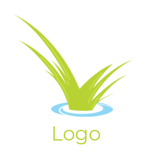 Create a landscape logo with grass and water.