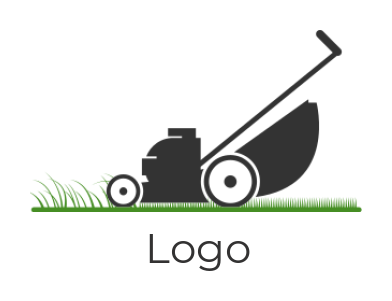 home improvement logo grass cutting lawn mower