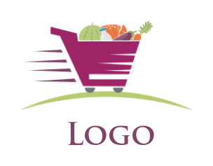 trade logo groceries in shopping cart
