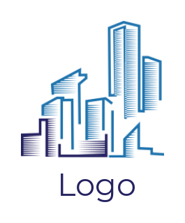 real estate logo online half shade building skyline - logodesign.net