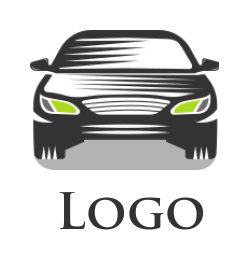 make an auto logo half shadow front facing car - logodesign.net