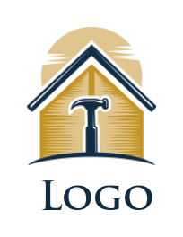 design a construction logo hammer in abstract house - logodesign.net