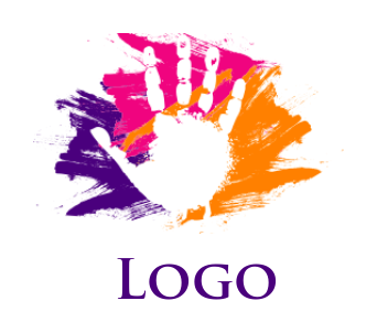 arts logo image hand print on paint - logodesign.net