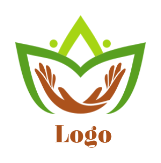 spa logo maker hands in abstract lotus flower - logodesign.net