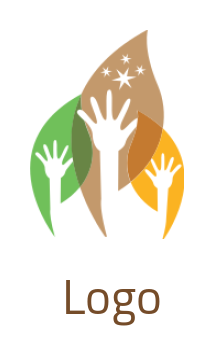 create a community logo online hands on leaves